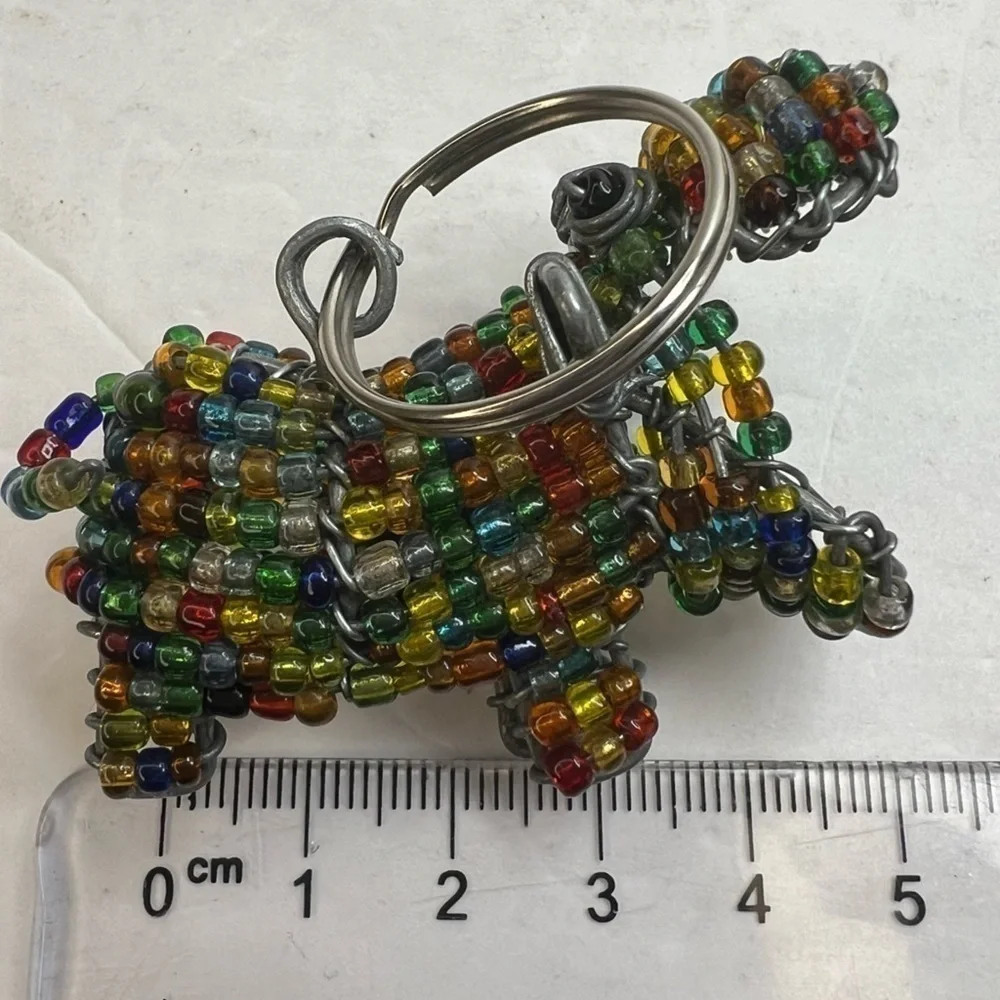 Ladybug Zebra Hippo Elephant Lion Animal Beaded Key Chains Charms Keychains